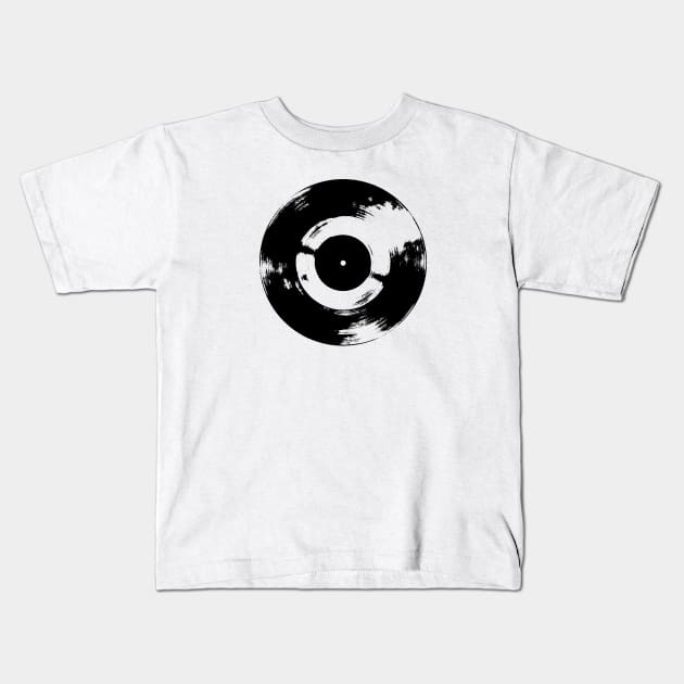 Retro Vinyl LP Record Graphic Kids T-Shirt by Spindriftdesigns